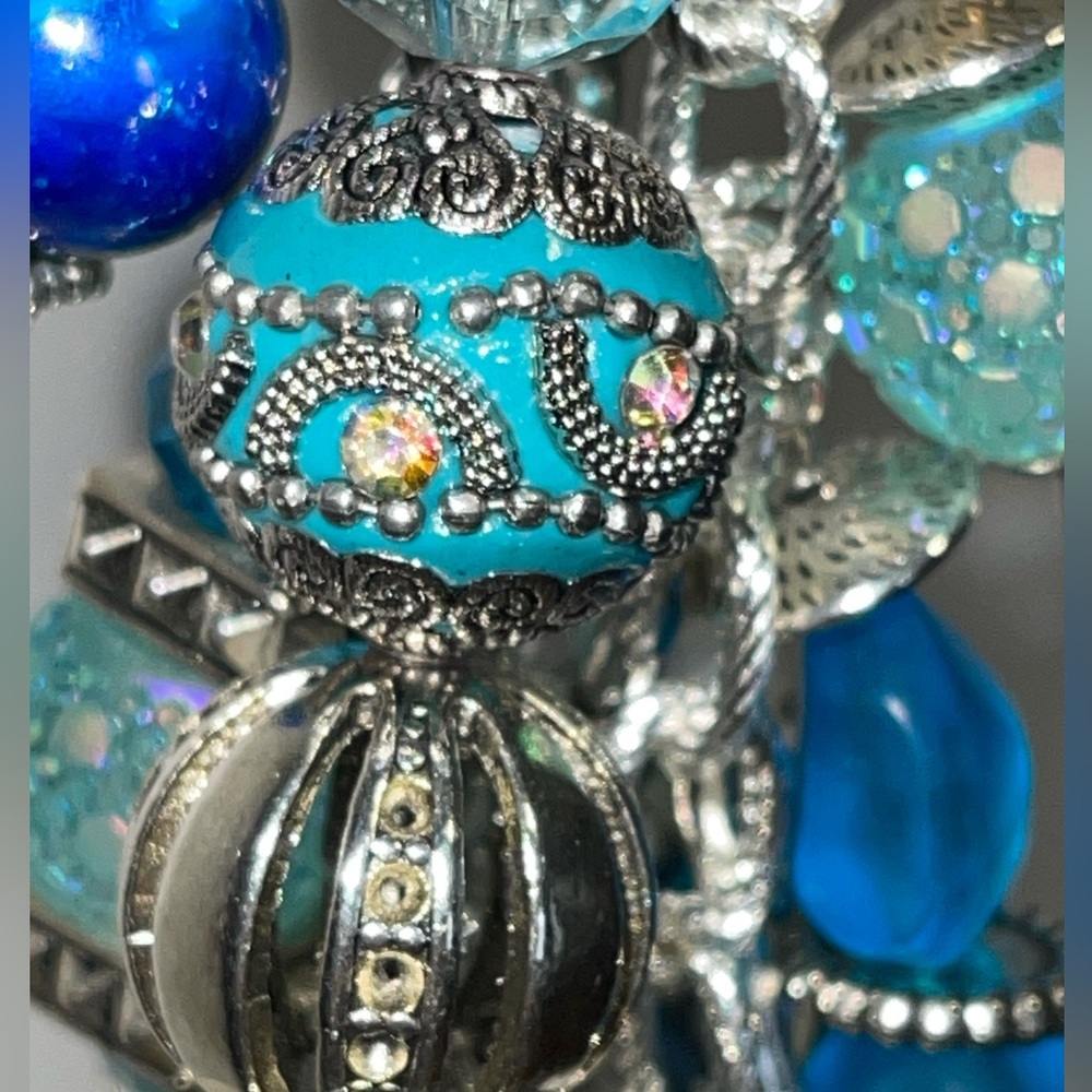 Original Handbag Charm 🦋 Butterflies Aqua Silver Backpack Jewelry Bag Bling - Picture 9 of 15